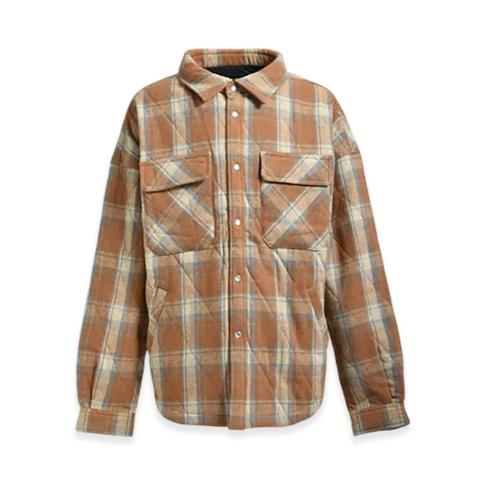 BREATH Quilting Check Shirt "Brown"