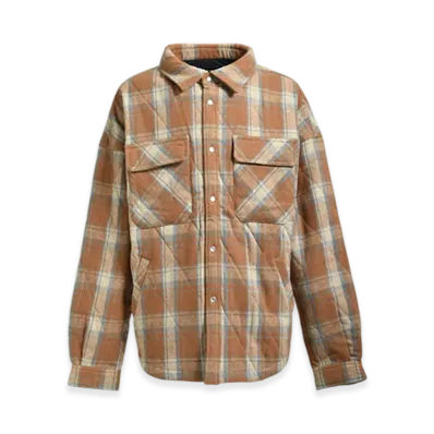 BREATH Quilting Check Shirt "Brown"