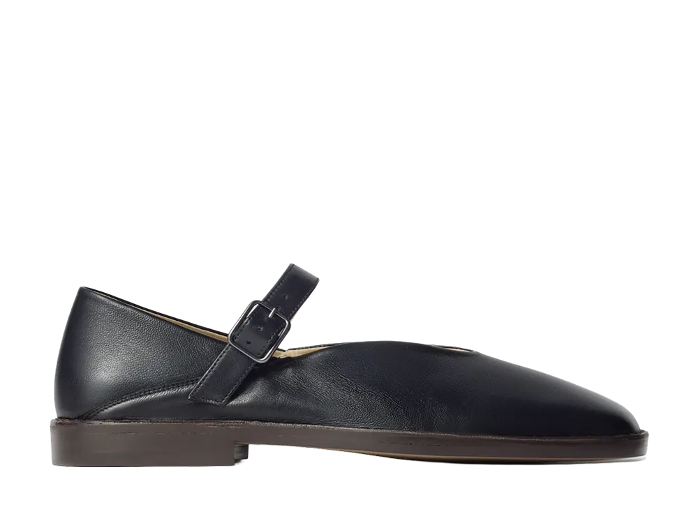 LEMAIRE Ballerina Shoes Shiny Upper Leather "Black"