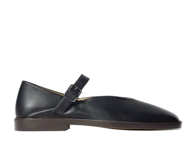 LEMAIRE Ballerina Shoes Shiny Upper Leather "Black"