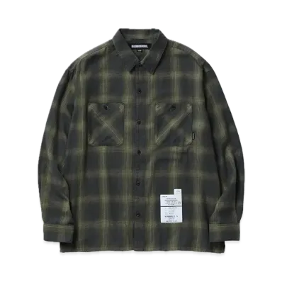 NEIGHBORHOOD Hombre Check Shirt LS "Charcoal/Mustard"