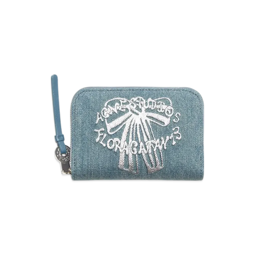 Acne Studios Denim Zip Wallet "Dusty Blue"