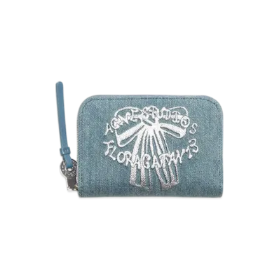 Acne Studios Denim Zip Wallet "Dusty Blue"