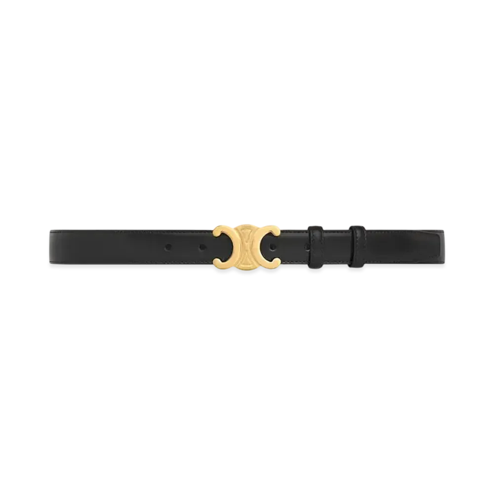 CELINE Medium Triomphe Belt in Taurillon Leather "Black"