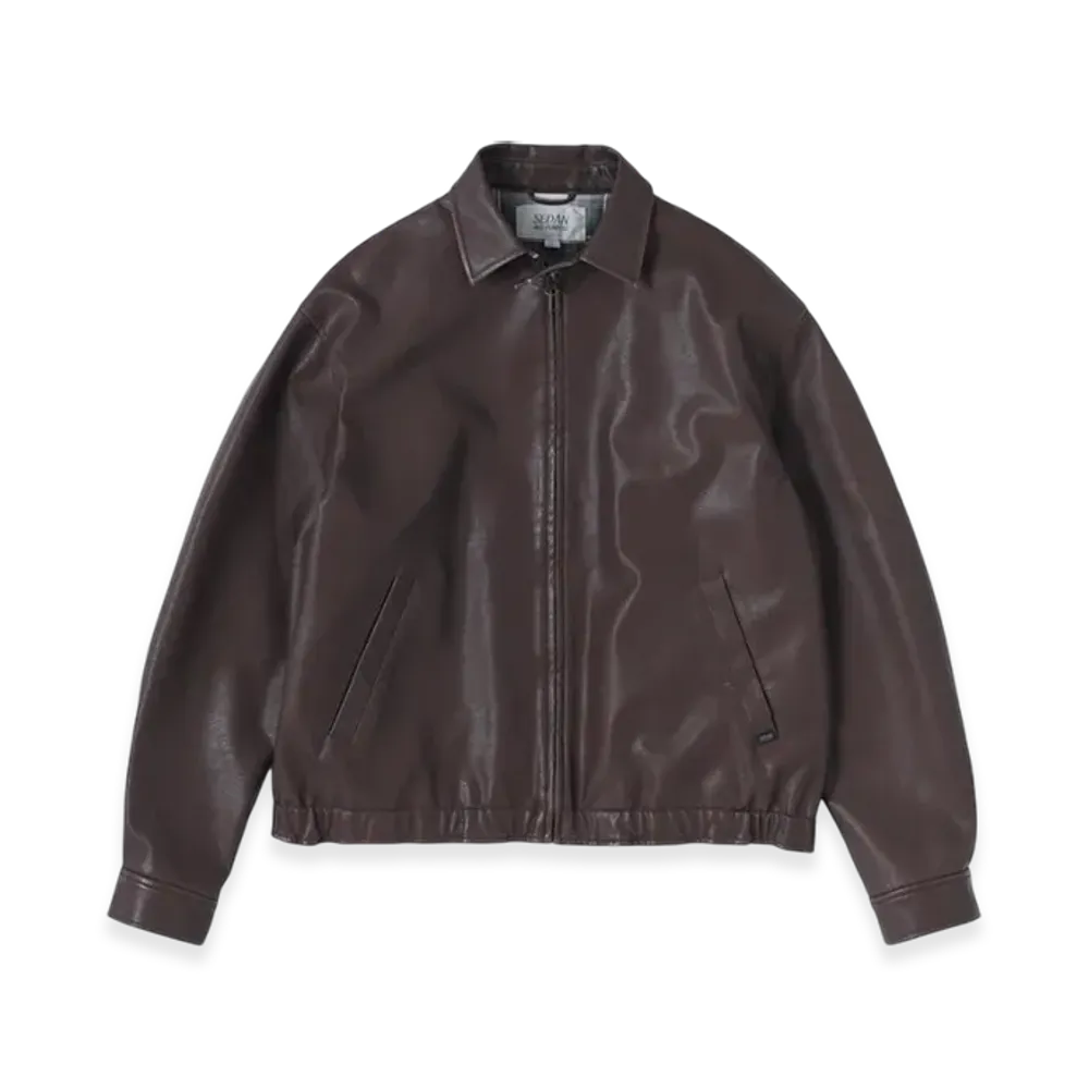 SEDAN ALL-PURPOSE Synthetic Leather Jacket "Brown"