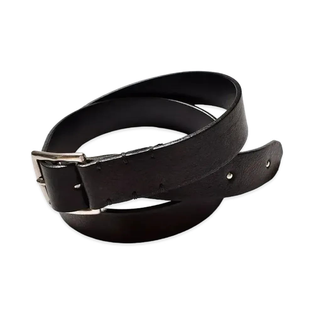 MINEDENIM Rusty Calf Leather Belt "Black"