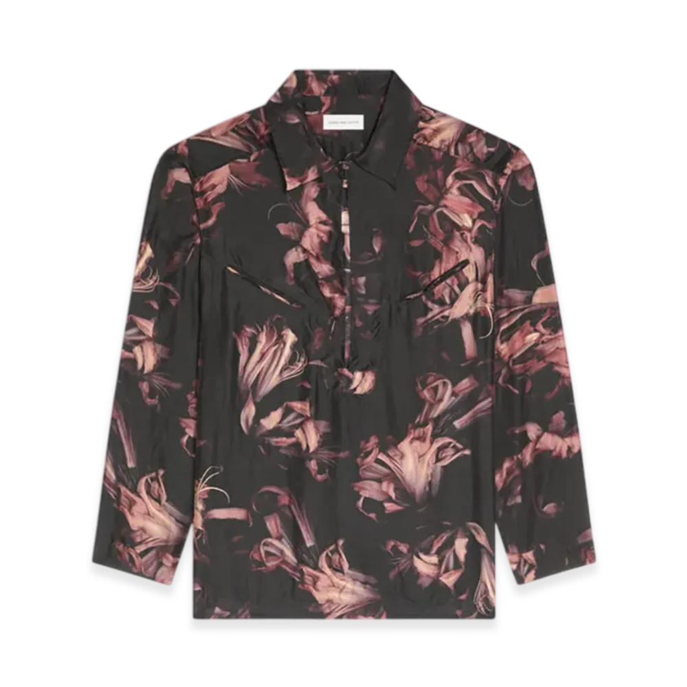 DRIES VAN NOTEN Popover Silk Shirt "Old rose"