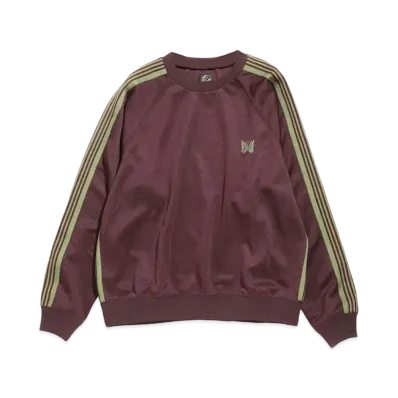 Needles TRACK CREW NECK SHIRT - POLY SMOOTH "Maroon"