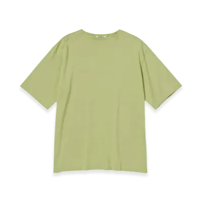 AURALEE Luster Plaiting Narrow Boat Neck T-Shirt "Light Green"
