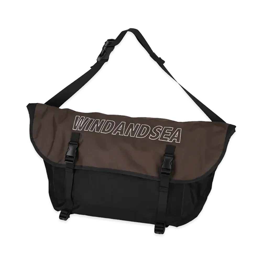 WIND AND SEA Logo Messenger Bag "Brown"
