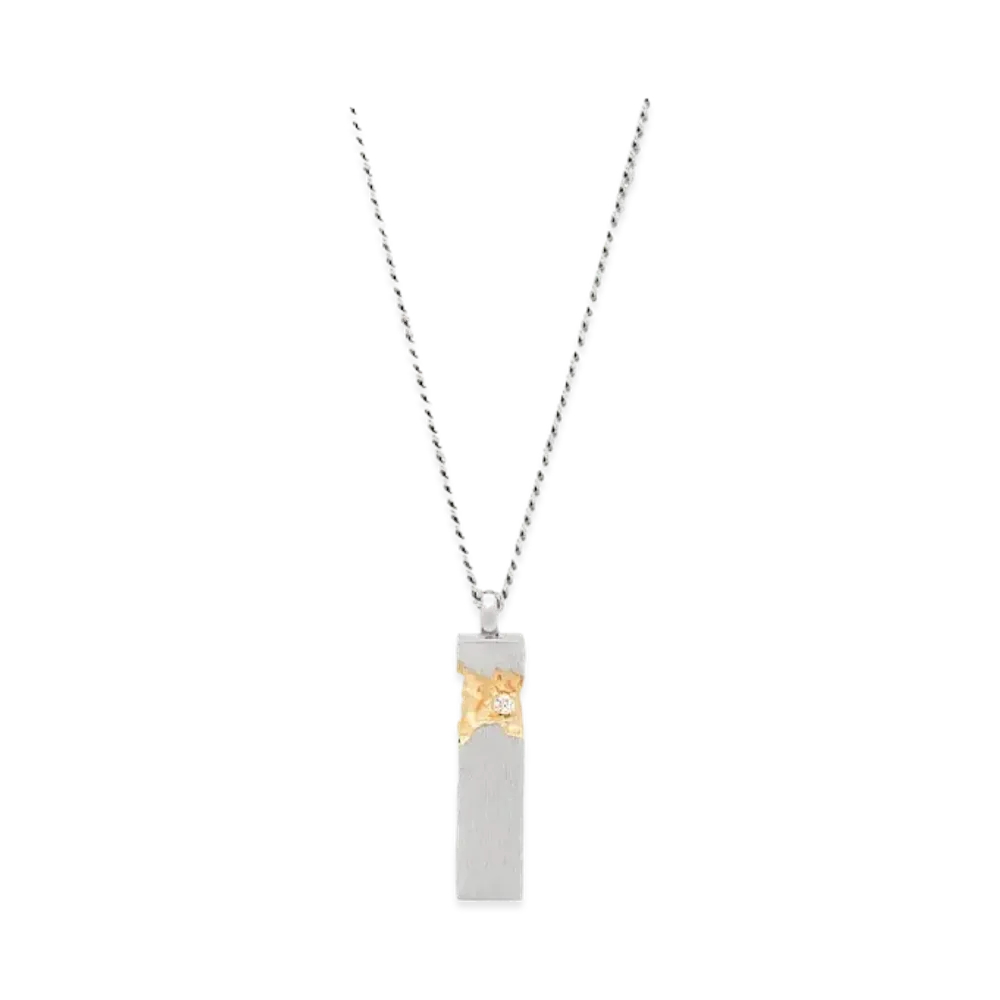 TOMWOOD Mined Cube Pendant "Silver"