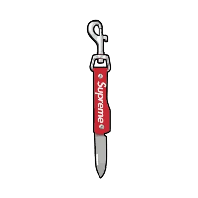 Supreme Leather Clip Knife (25FW) "Red"
