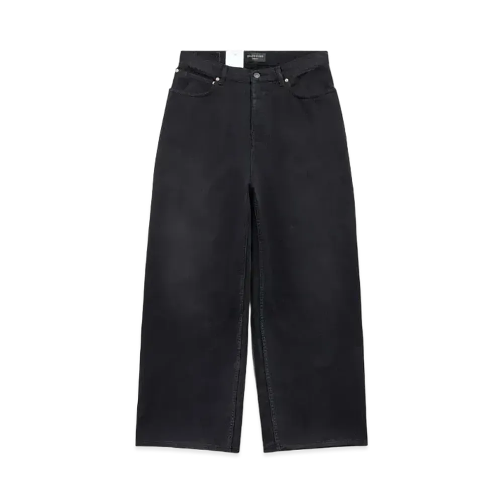 BALENCIAGA Denim Size Sticker Baggy Pants "Black"
