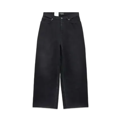 BALENCIAGA Denim Size Sticker Baggy Pants "Black"