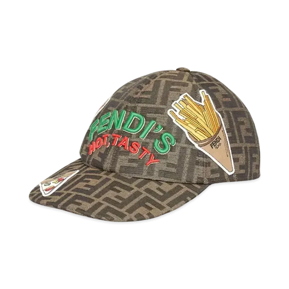 FENDI Hat FF Jacquard Fendilicious Baseball Cap "Brown"