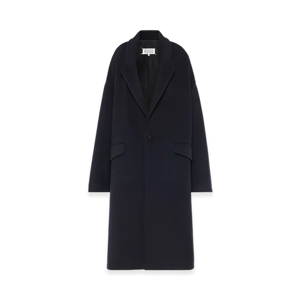 Maison Margiela Wool Cashmere Coat "Dark Blue"