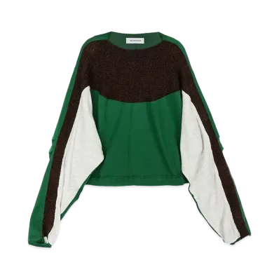 KIKO KOSTADINOV Solon Knit Hybrid LS Top "Hunter Green / Rust / White"