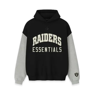 FEAR OF GOD ESSENTIALS Raiders Sport Hoodie "Black/Concrete Heather"