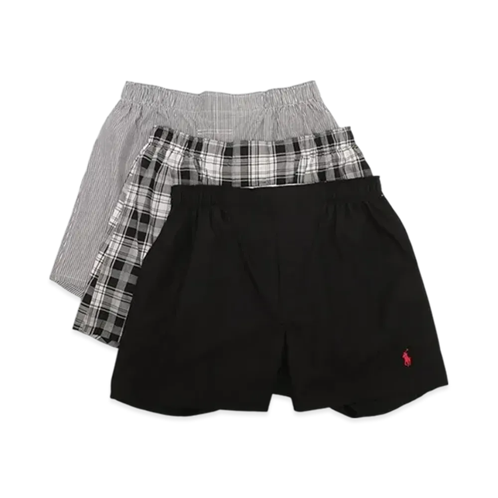 Polo Ralph Lauren Trunks 3 Pack "Stripe/Plaid/Black"