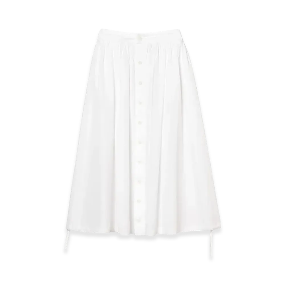 ENGINEERED GARMENTS Gather Skirt "White 100S 2Ply Broadcl"
