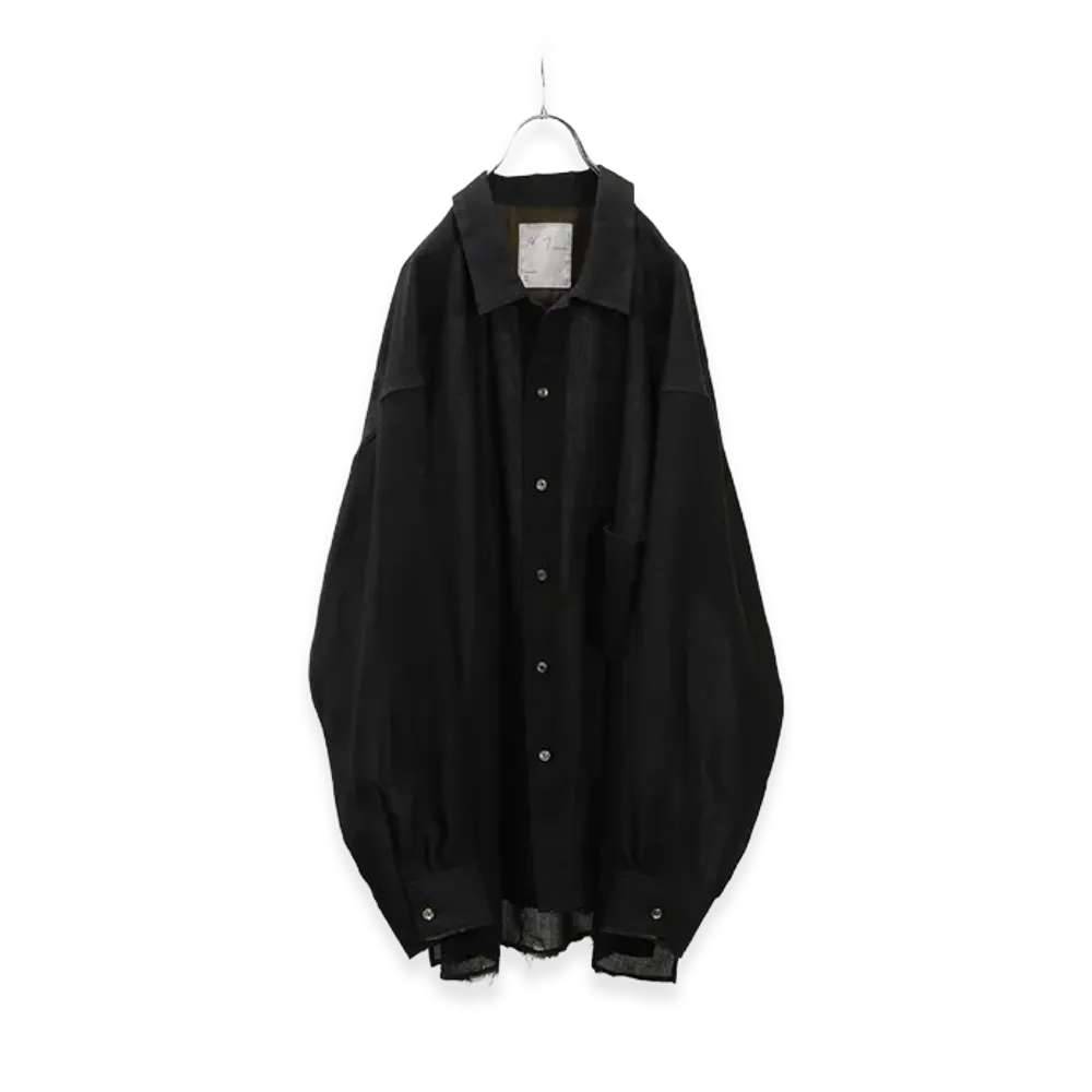 ANCELLM Wool Kersey Shirt "Black"