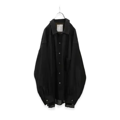 ANCELLM Wool Kersey Shirt "Black"
