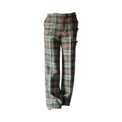 FUMIKA UCHIDA Tartan Plaid Adjustable Belted Pants "Plaid Moss"