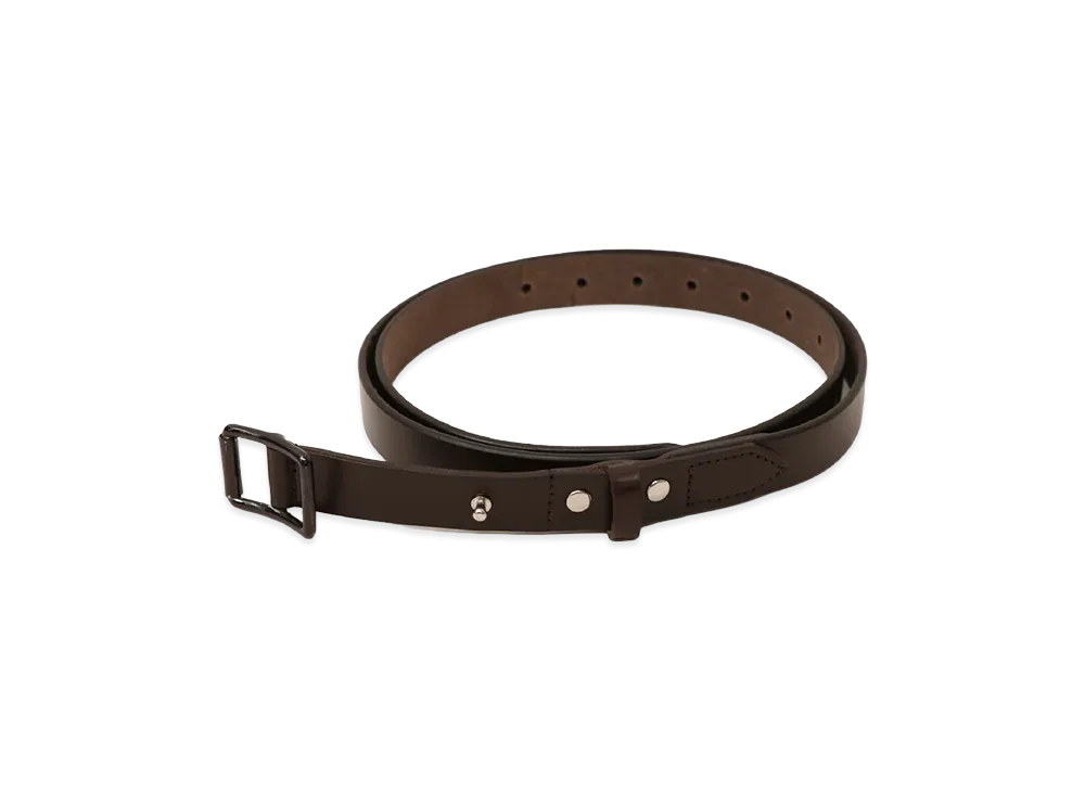 ANCELLM Button Stud Leather Belt "Brown"