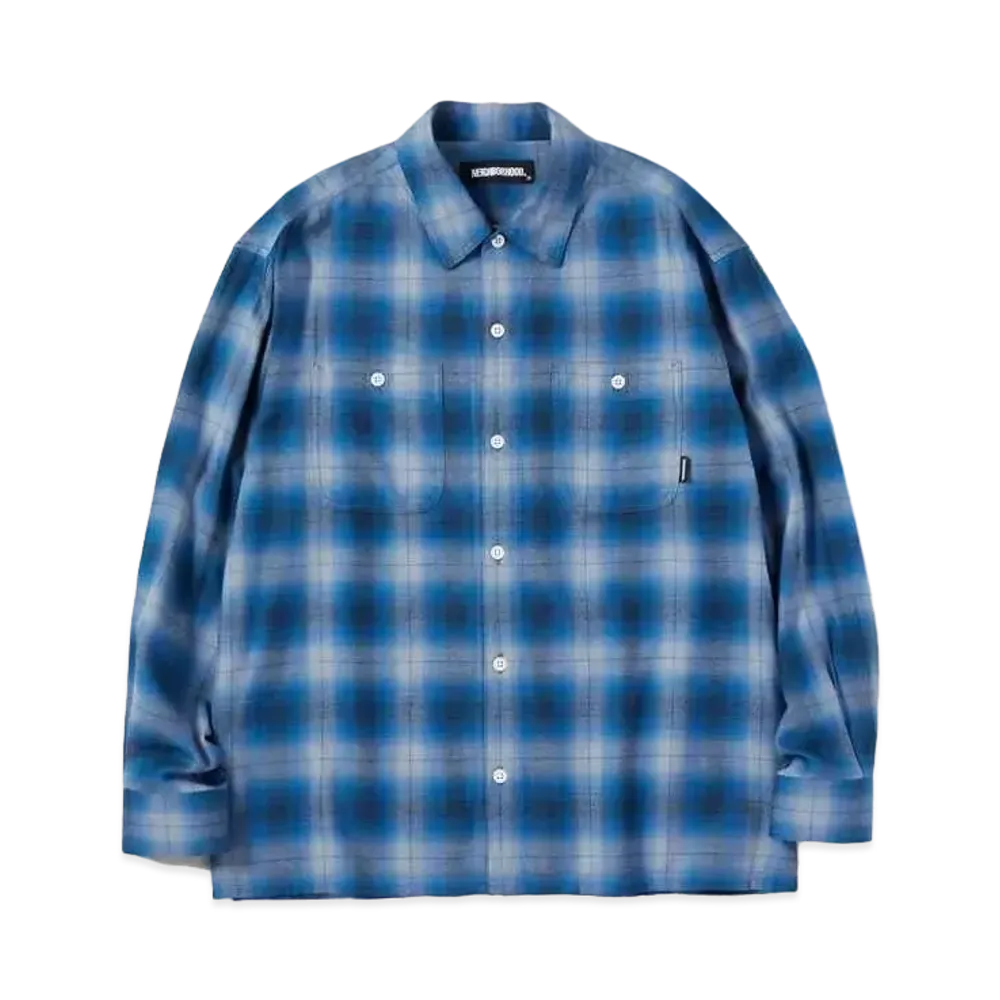 NEIGHBORHOOD CR CHECK / CR-SHIRT . LS "Blue"