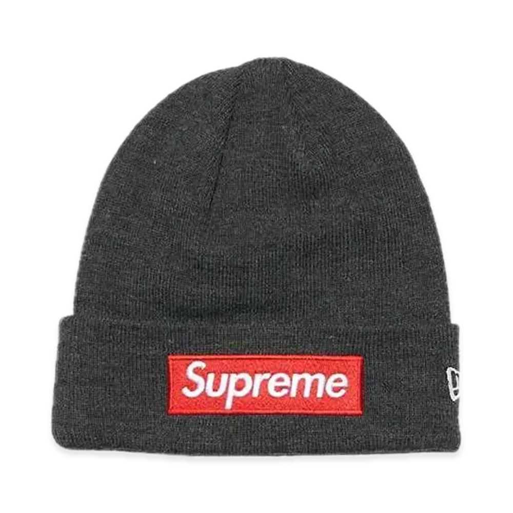 Supreme New Era Box Logo Beanie "Charcoal" (21FW)