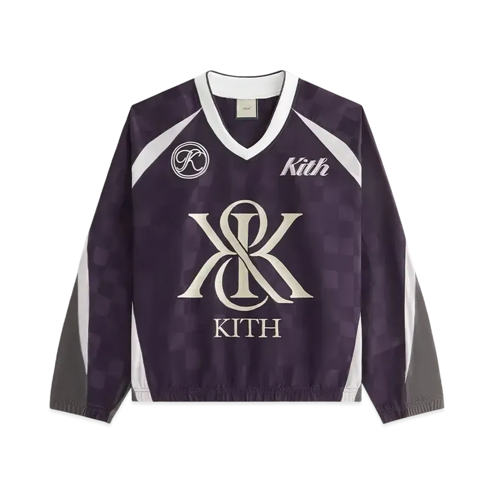 Kith Women's Checkered Satin Dayton Combo Pullover "Nightshade"