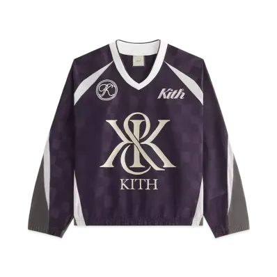 Kith Women's Checkered Satin Dayton Combo Pullover "Nightshade"