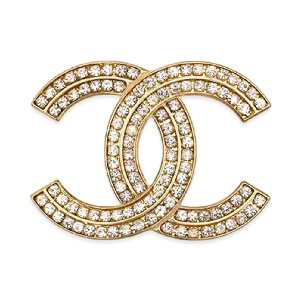 CHANEL Metal & Strass Brooch "Gold"