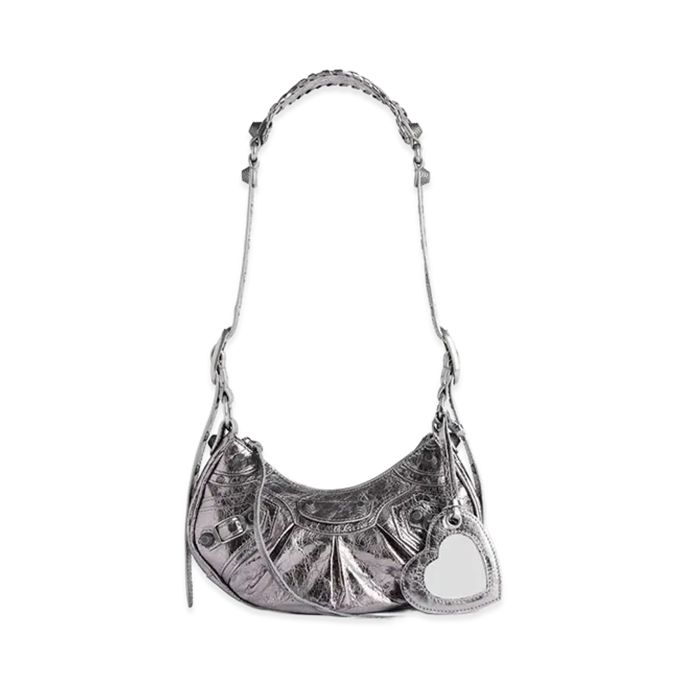 BALENCIAGA Women's Le Cagole Shoulder Bag XS "Silver"