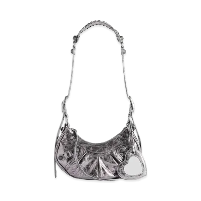 BALENCIAGA Women's Le Cagole Shoulder Bag XS "Silver"