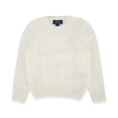 Polo Ralph Lauren Kids Cable Cn Sweater Pullover "White"
