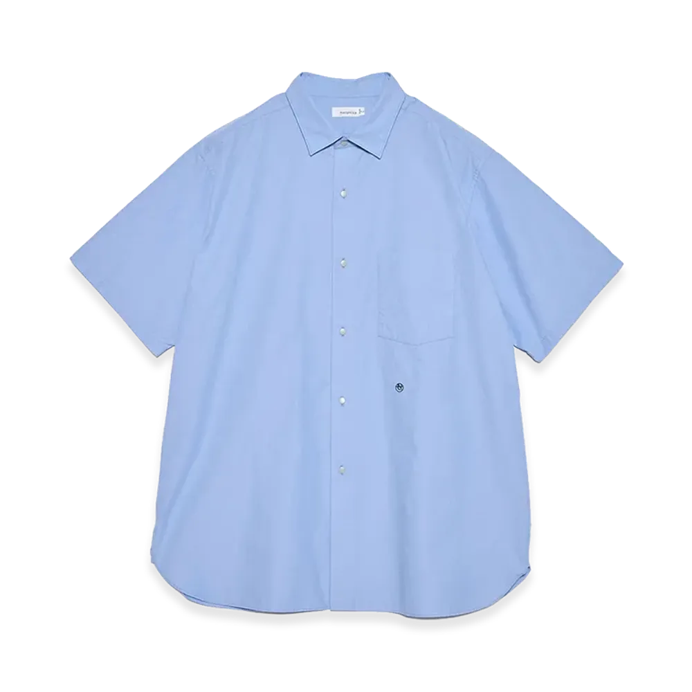 nanamica Regular Collar Wind S/S Shirt "Sax"