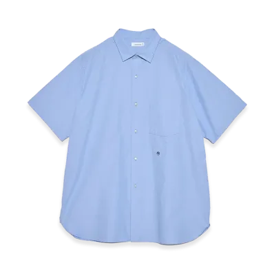 nanamica Regular Collar Wind S/S Shirt "Sax"