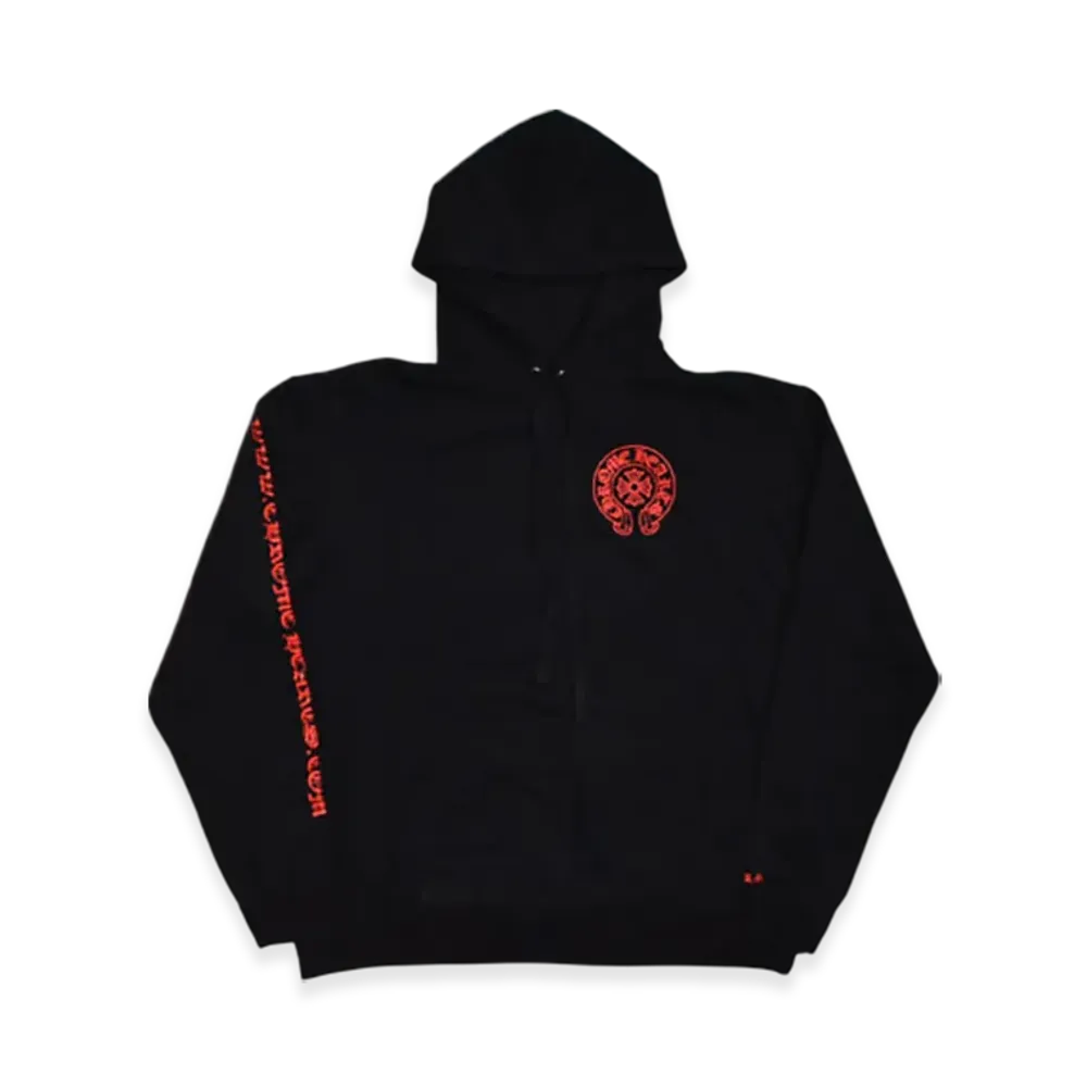 Chrome Hearts Horseshoe Logo Hoodie Pullover "Black/Red"