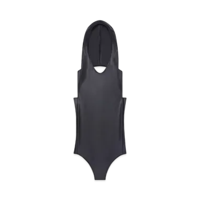 Courreges Jersey Hooded Bodysuit "Black"