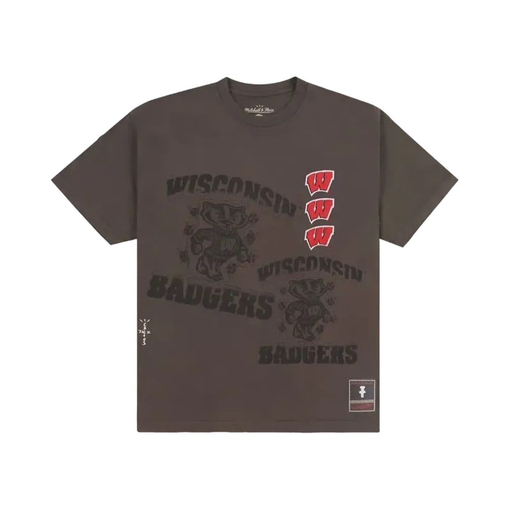 Travis Scott x M&N x University Of Wisconsin Seal Tee "Brown"