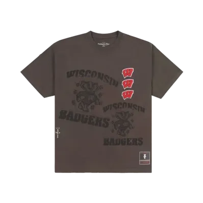 Travis Scott x M&N x University Of Wisconsin Seal Tee "Brown"