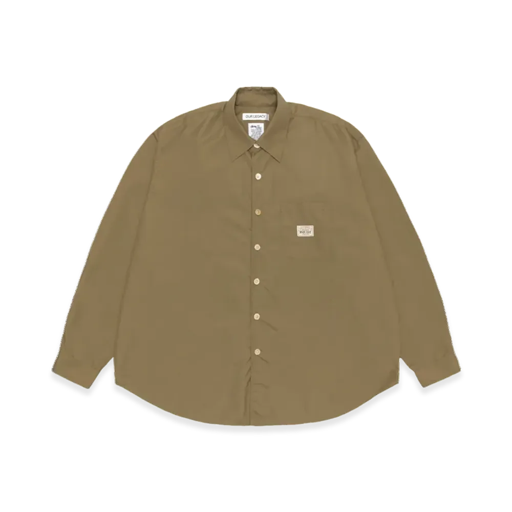 Stussy x Our Legacy Work Shop Borrowed Shirt "Olive Nylon Ripstop"