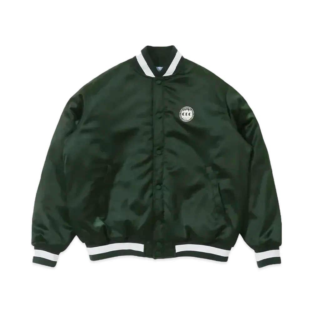 CITY COUNTRY CITY SATAIN VARSITY JACKET "GREEN"