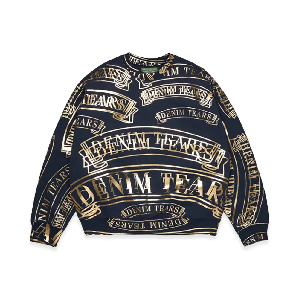 DENIM TEARS DT Banner Crewneck "Navy"