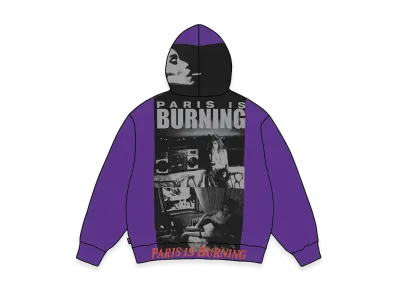 Supreme Paris is Burning Zip Up Hooded Sweatshirt "Purple"