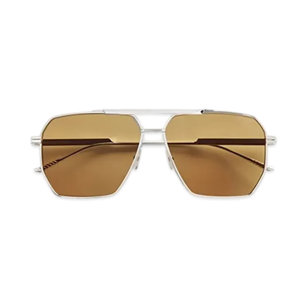 Bottega Veneta Classic Aviator Sunglasses "Silver/Brown"