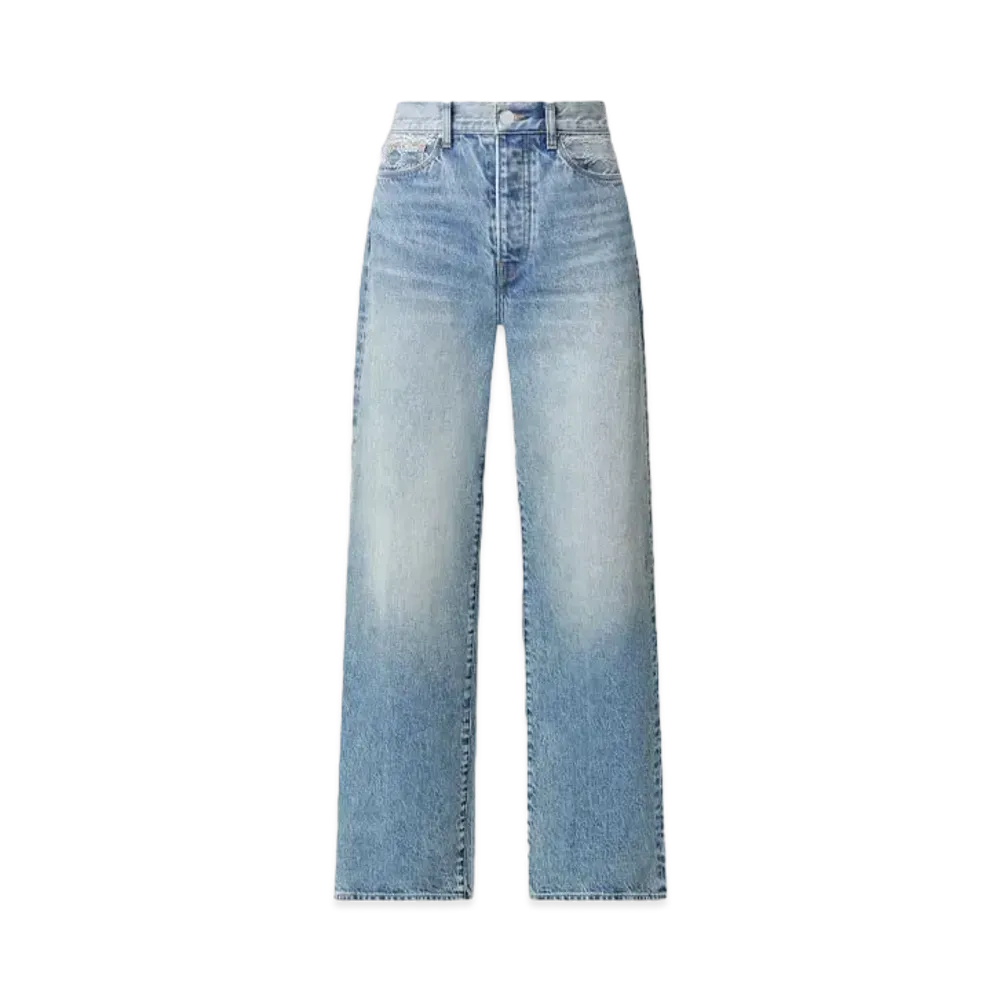 AMIRI Women'S MA Quad High Rise Wide Jean "Classic Mid Indigo"