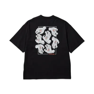 NEW ERA x SANTA CRUZ Skateboards Short Sleeve Oversized Cotton T Shirt Screaming Hands "Black"