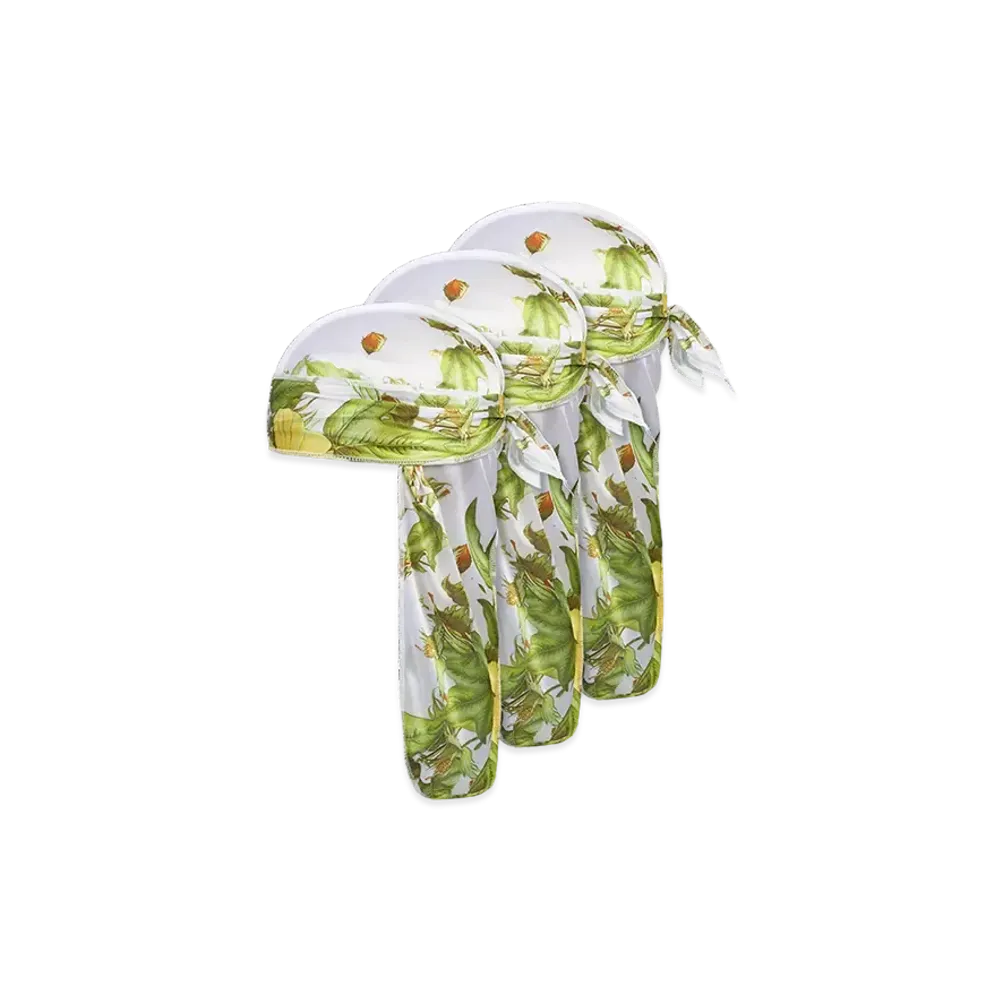 DENIM TEARS Cotton Floral Durag 3-Pack "White"